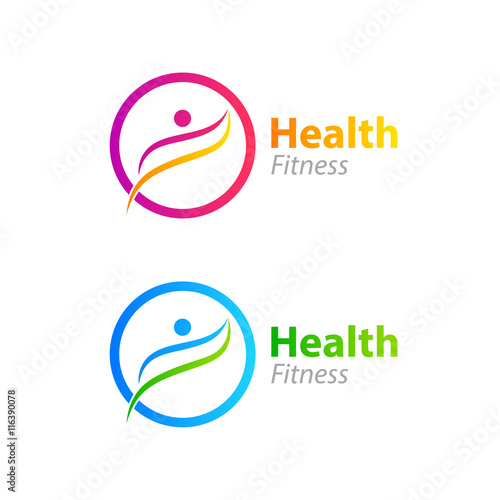 Abstract letter O logo design template with Health Fitness Logo