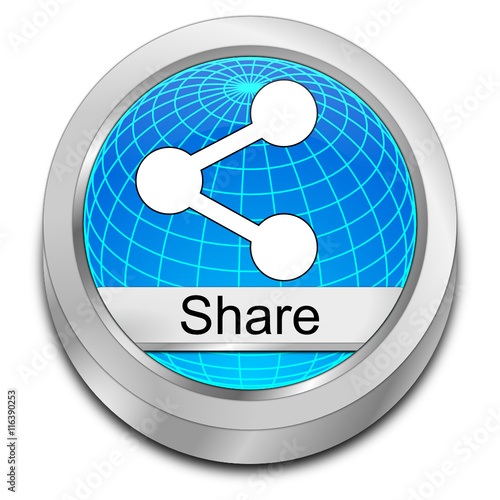 Share Button - 3D illustration