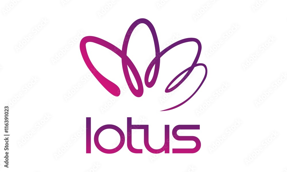 abstract lotus logo design