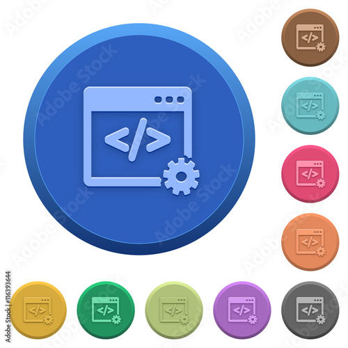 Embossed web development buttons