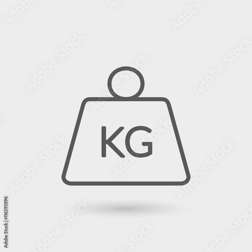 kg weight  thin line icon