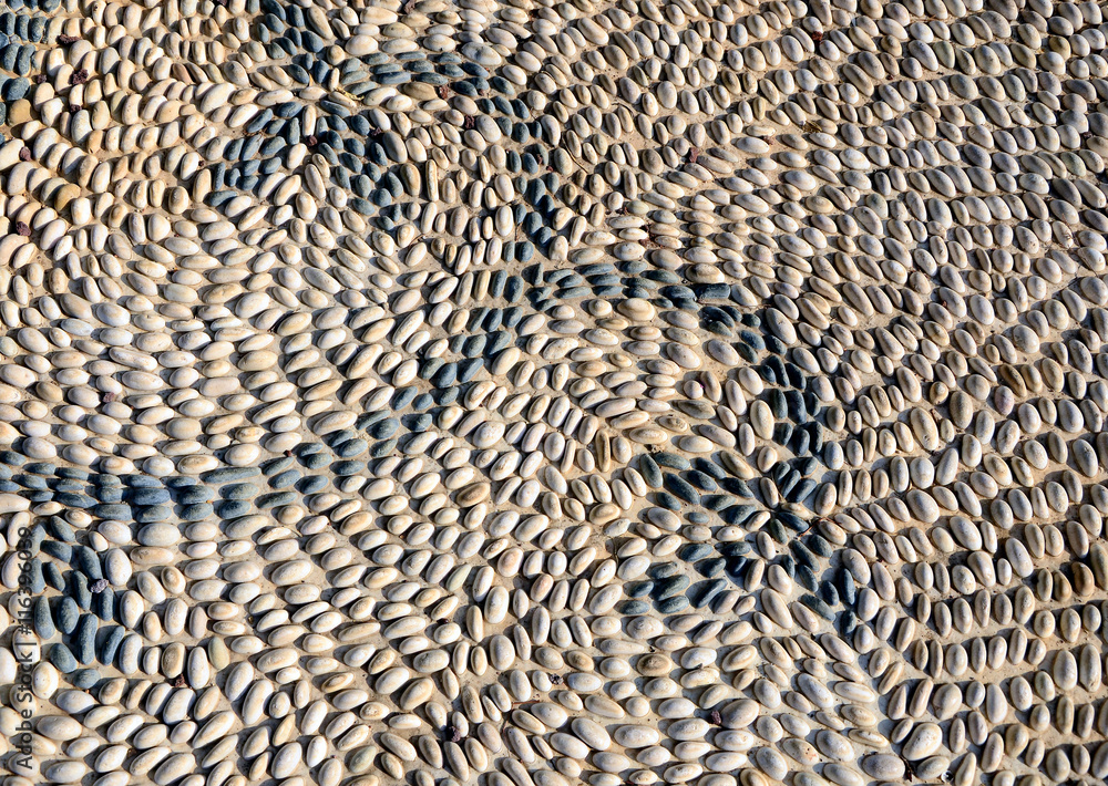 Pattern made of stones on the ground