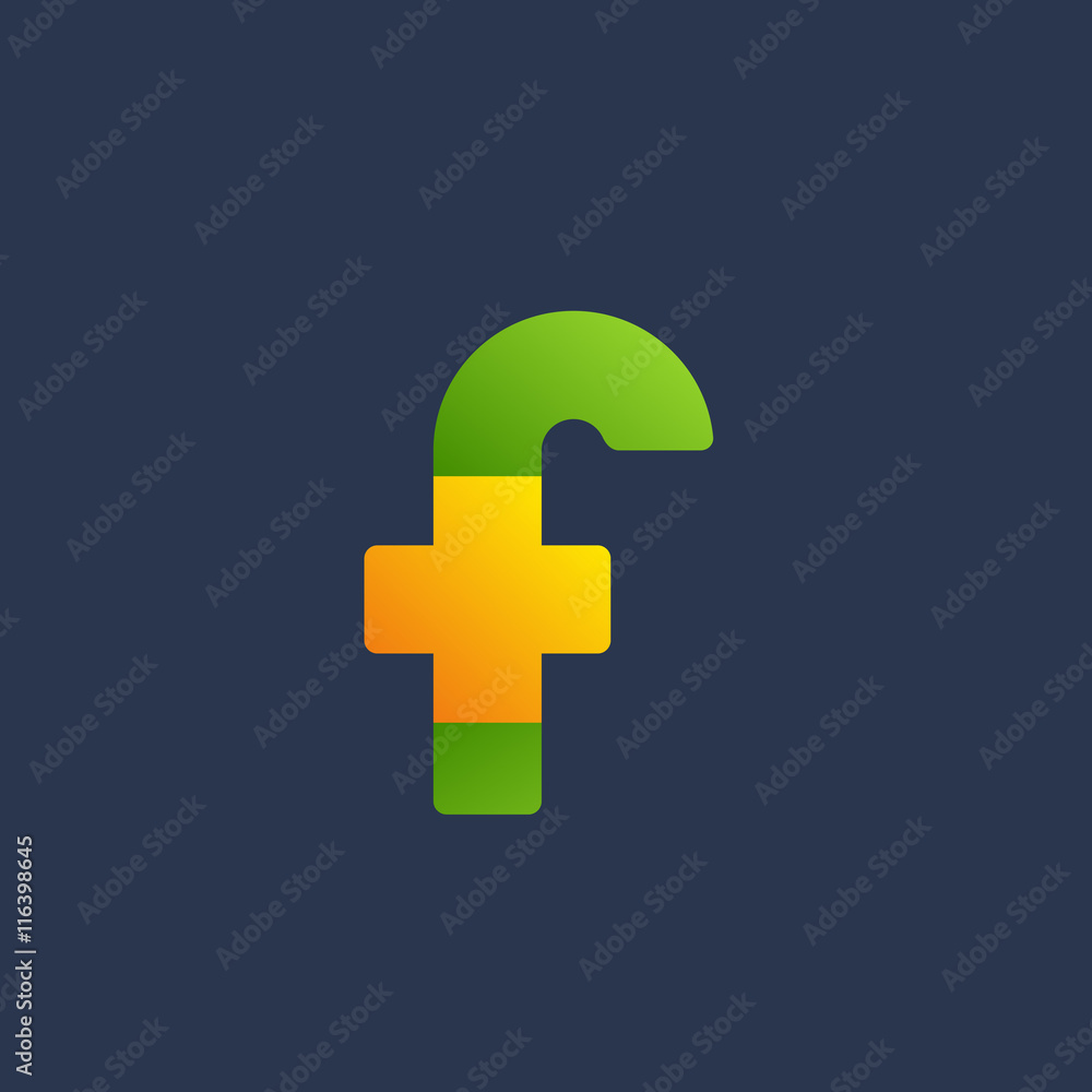 Letter F cross plus logo icon design template elements Letter F cross plus logo icon design template elements