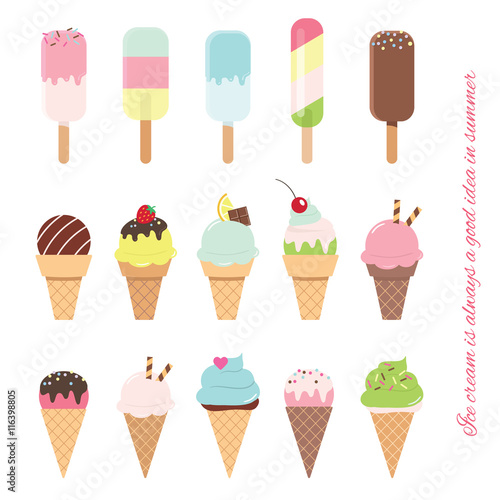  Ice cream icons big set.