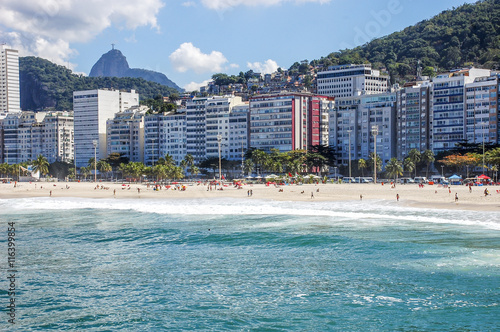 Rio de Janeiro . Apartments buildings along Copacabana beach.