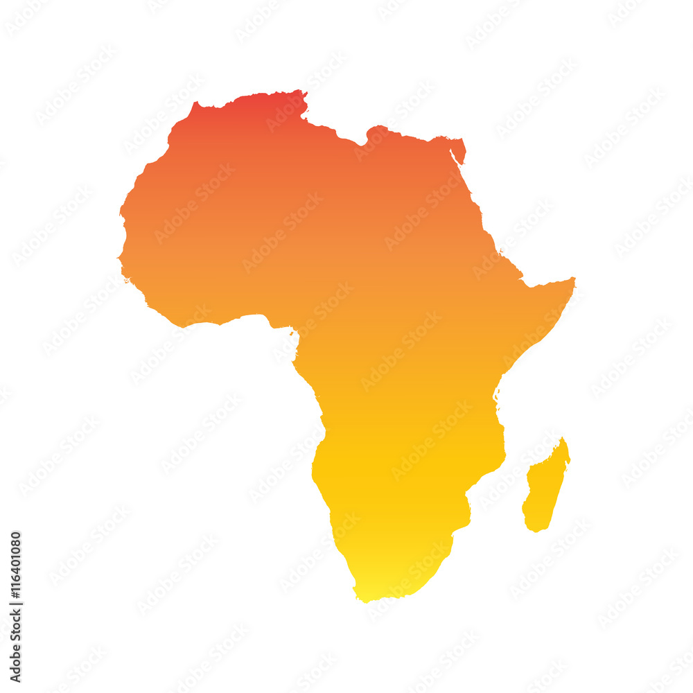 Obraz premium Africa map. Colorful orange vector illustration