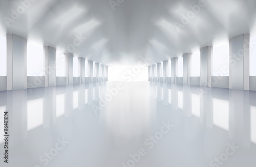 Large factory floor. Vector illustration.