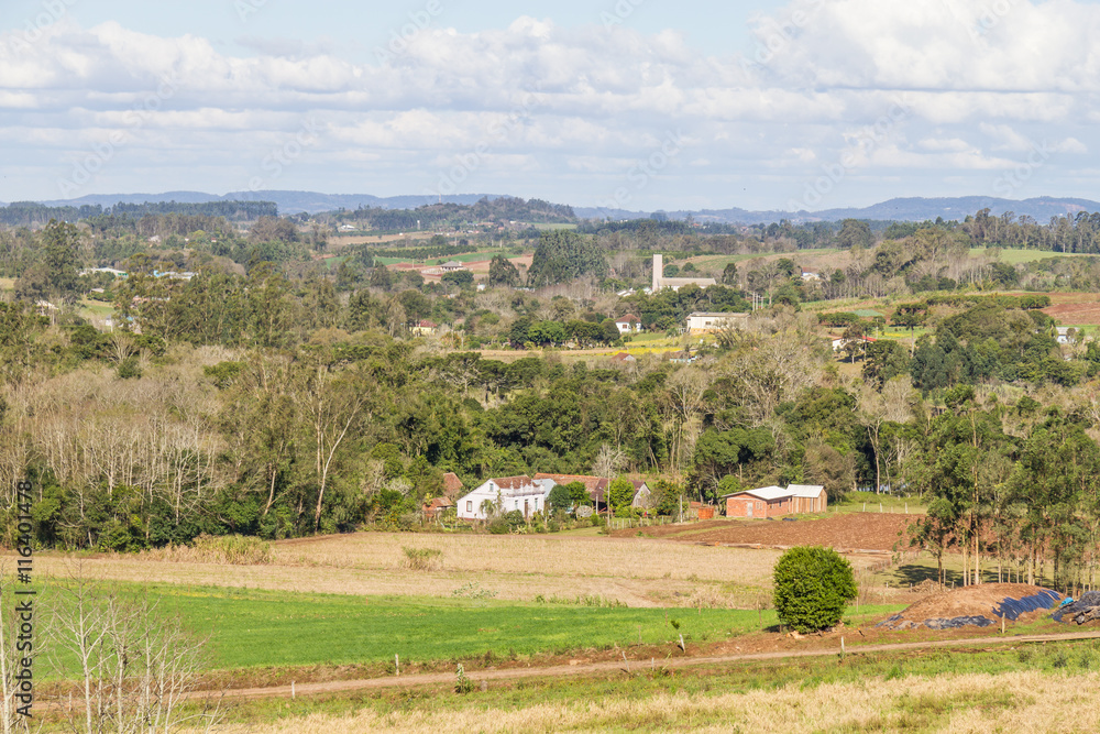 Fototapeta premium Farm and mountain
