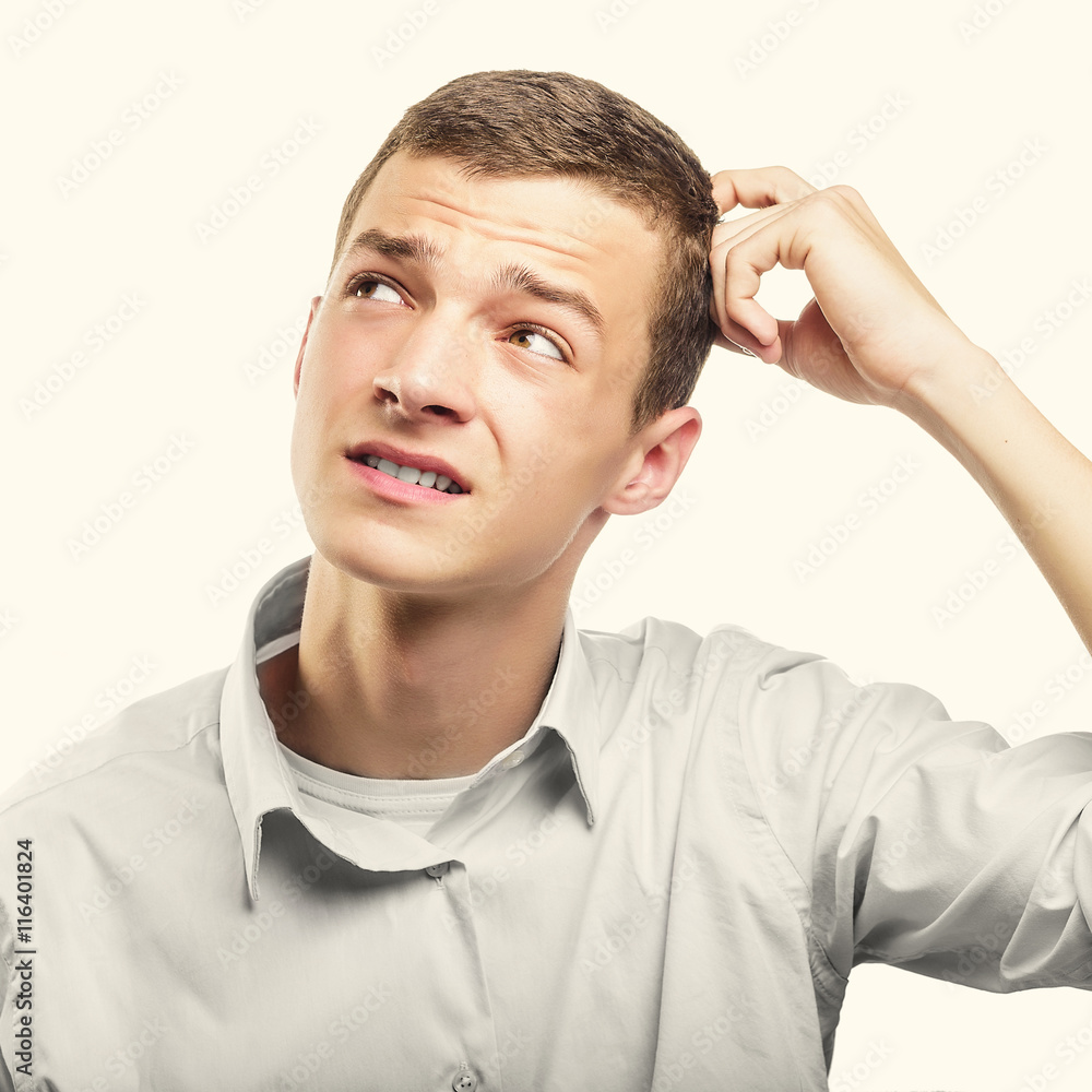 Young thoughtful man. Young thoughtful man.
