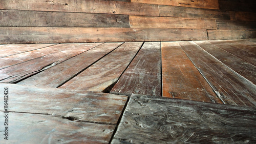 Floor and wall antique Red Balau wood alternate oblique
