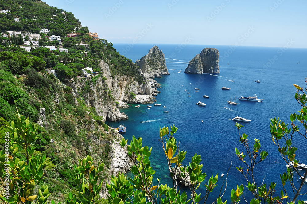 Faraglioni cliffs in Capri Island