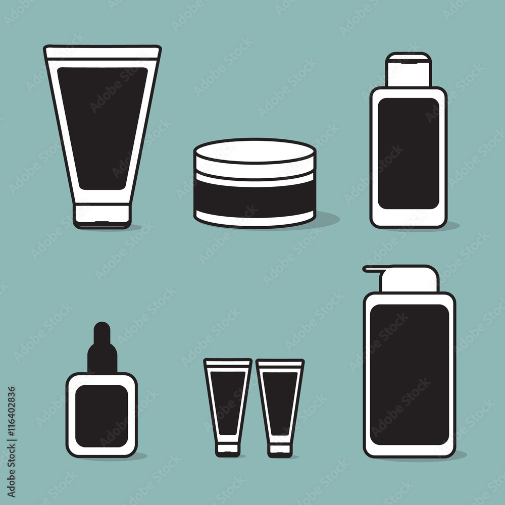Flat cosmetic packaging for creams. Flat cosmetic packaging for creams.