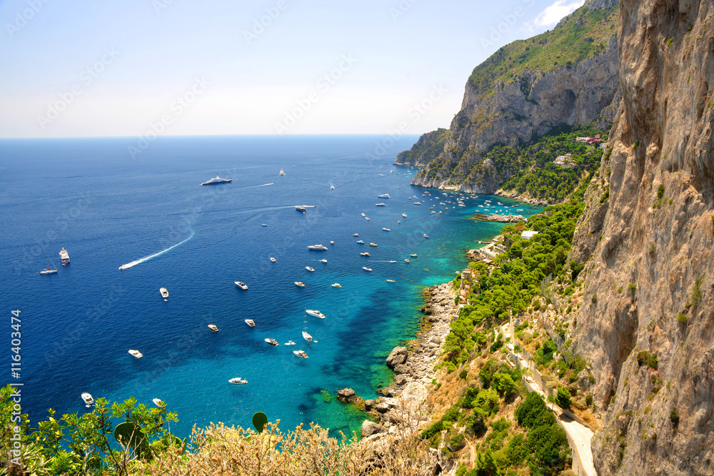 Coastal rocks of Capri island - Italy, Europe