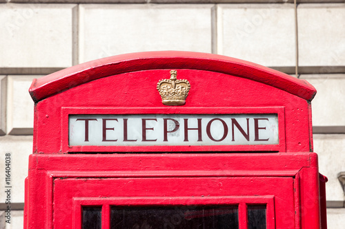 Red telephone box London