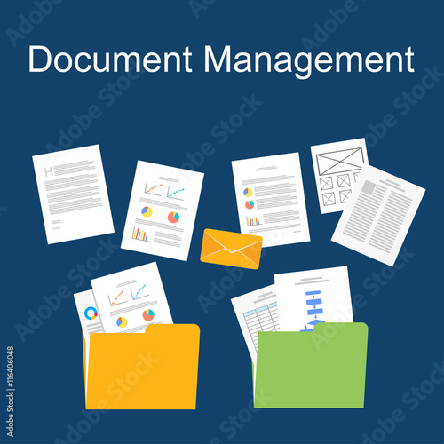 Flat design of documents management.
