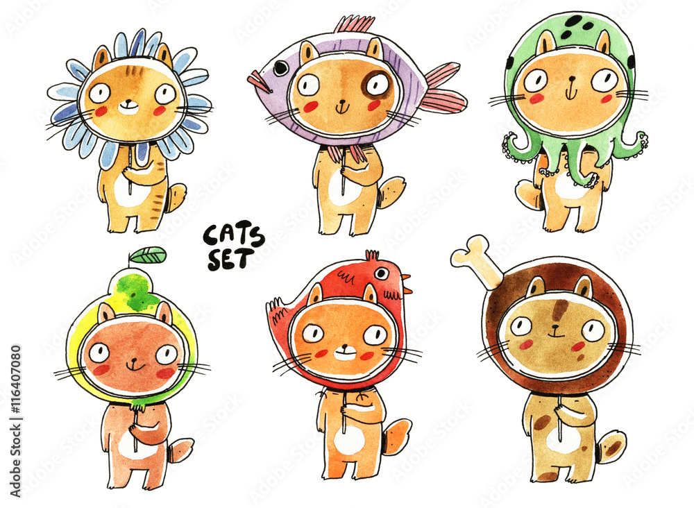 Obraz premium watercolor cat