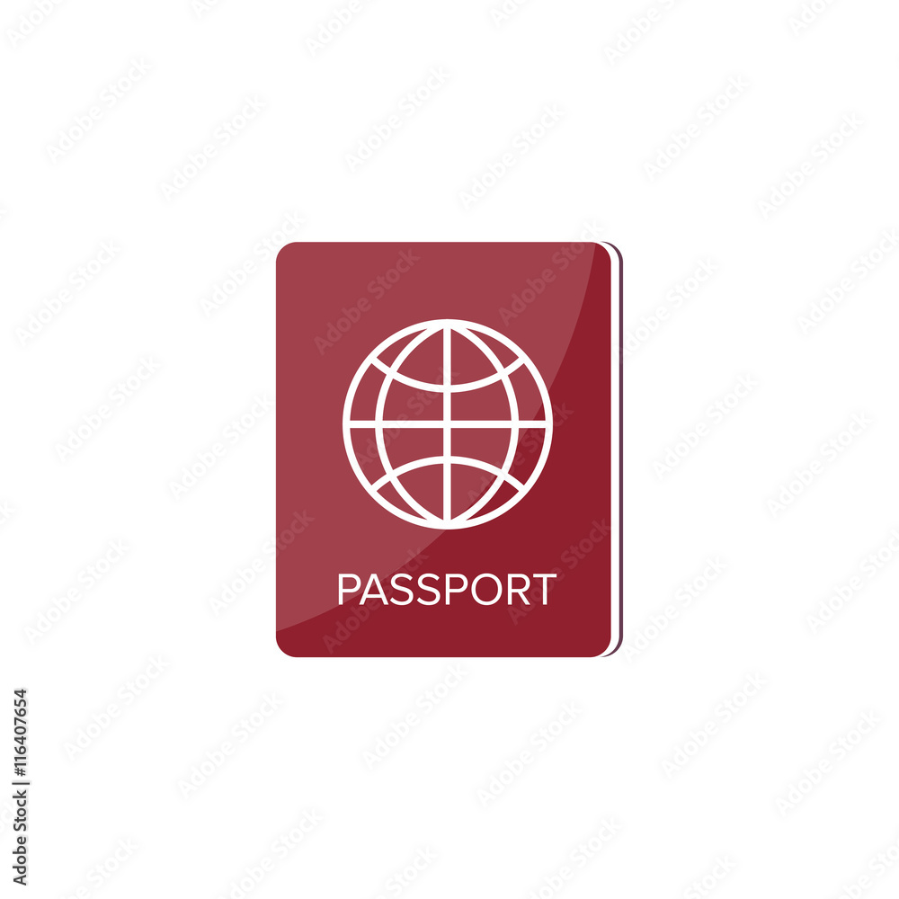 Passport in a flat style. Travel, emigration. Citizenship. Passenger document. Vector illustration. Passport in a flat style. Travel, emigration. Citizenship. Passenger document. Vector illustration.