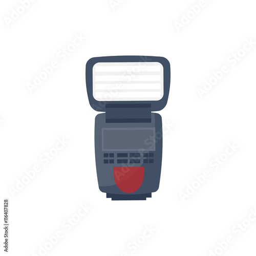 Camera flash in a flat style. Photography art. Photoshooting. Studio light. Vector illustration.