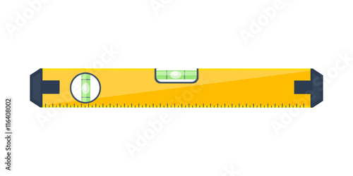 Bubble level tool in a flat style. Ruler. Building and engineering equipment. Measure. Vector illustration.