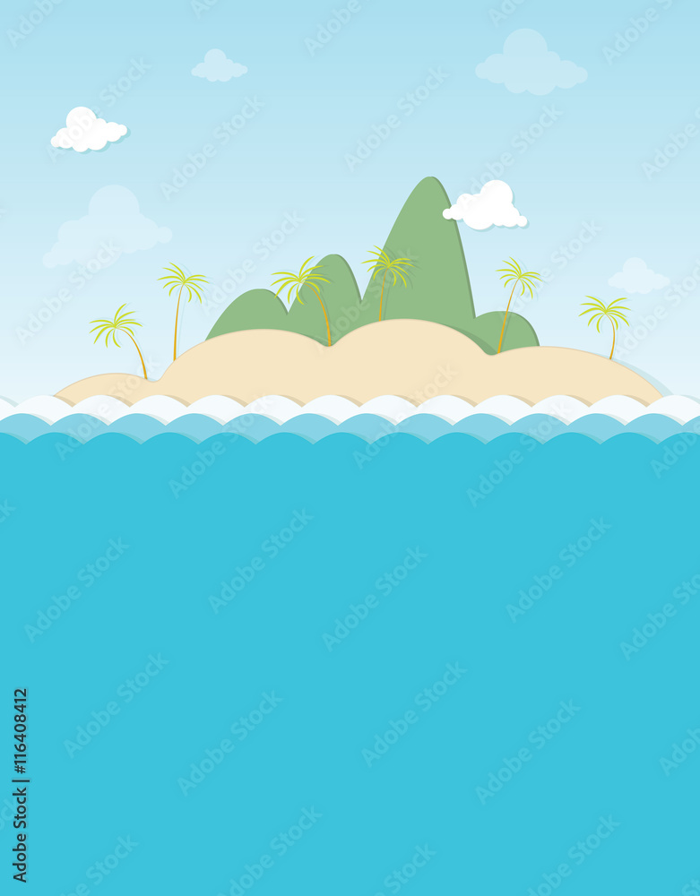 island with palm trees in the mountains island with palm trees in the mountains