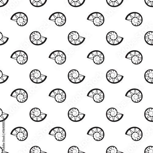 monochrome sea shell seamless pattern