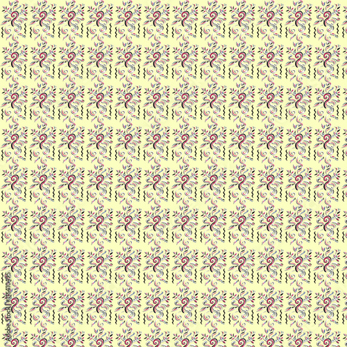 exotic vintage pattern on a yellow background