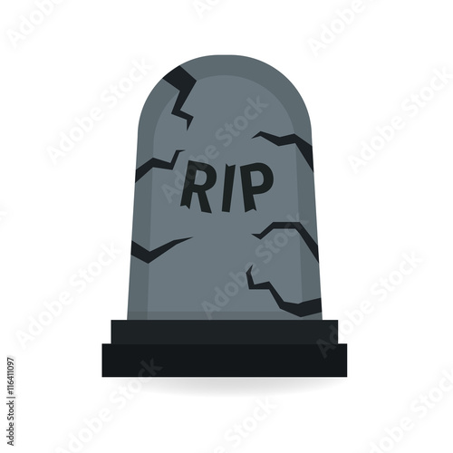 Cartoon grave flat design. Vector illustration