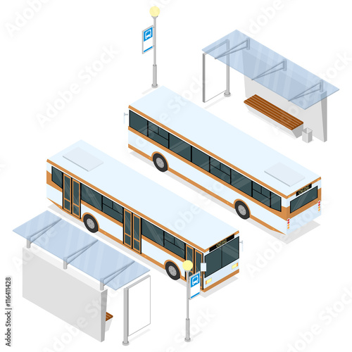 Bus and shelter.