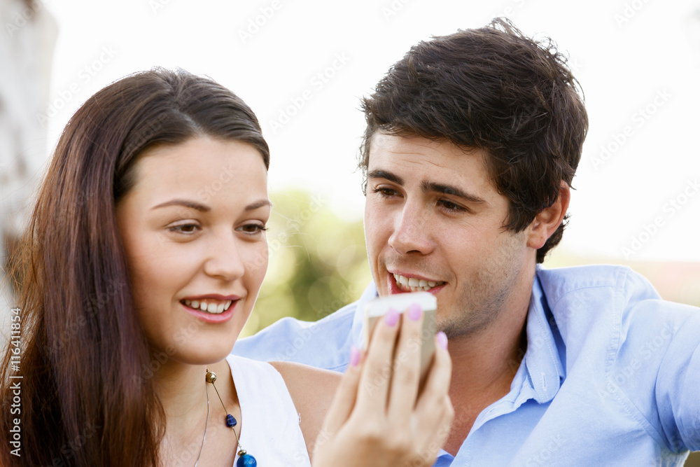 Young couple in the park Young couple in the park