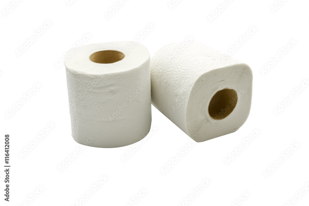 Toilet paper roll isolated on white background Toilet paper roll isolated on white background
