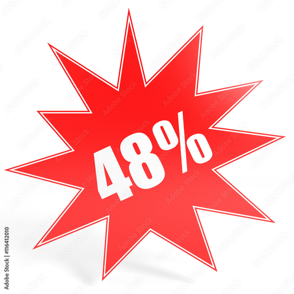 Discount 48 percent off. 3D illustration. Discount 48 percent off. 3D illustration.