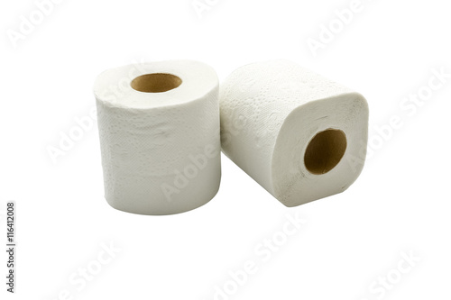 Toilet paper roll isolated on white background