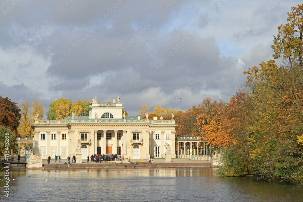 Lazienki Palace in Warsaw, autumn view