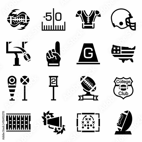 Vector American football icon set