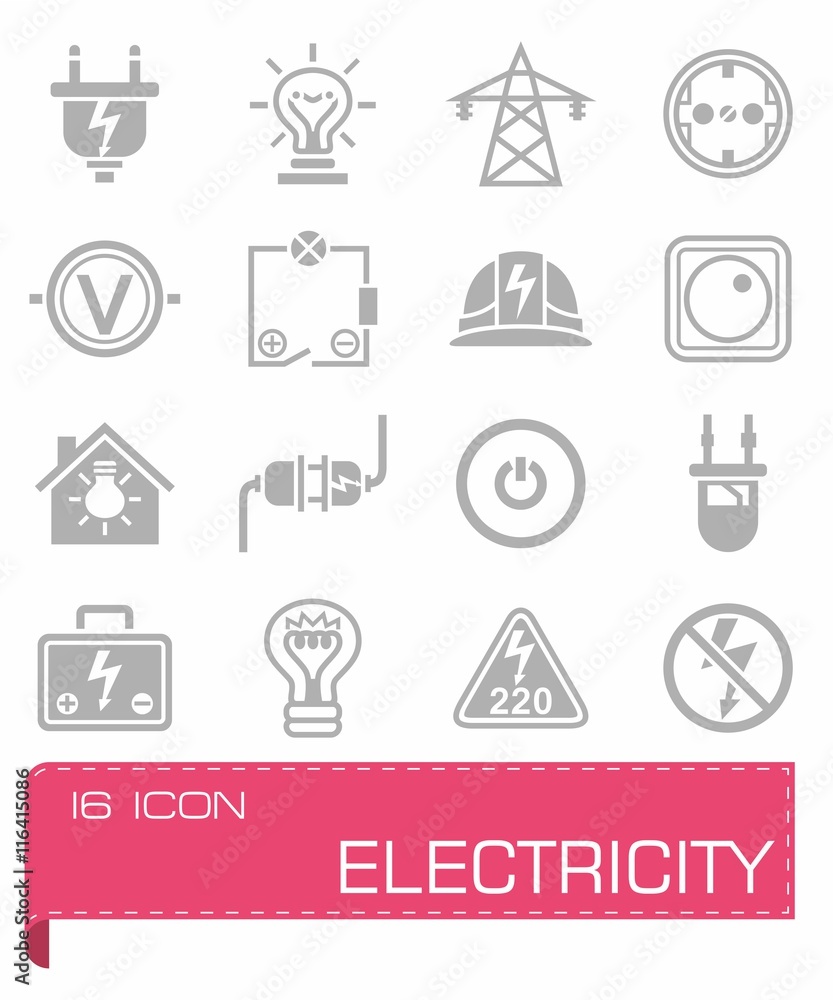 Vector Electricity icon set Vector Electricity icon set