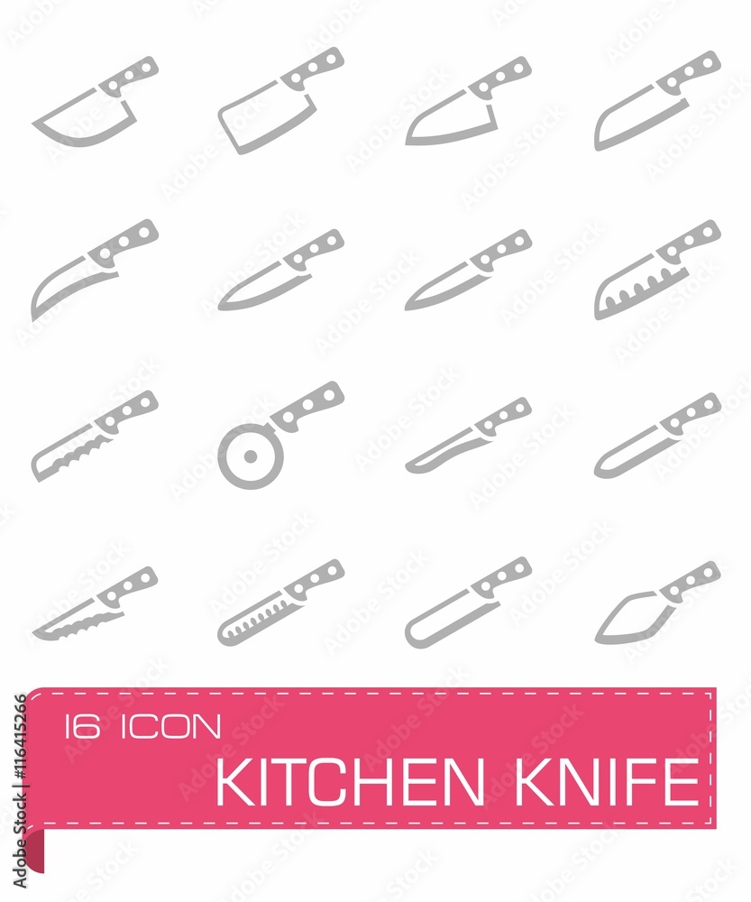 Vector Kitchen knife icon set Vector Kitchen knife icon set