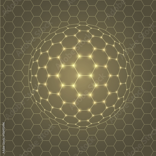 Vector Abstract Hexagon Sphere