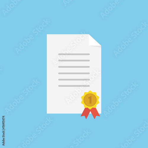 Certificate flat icon.