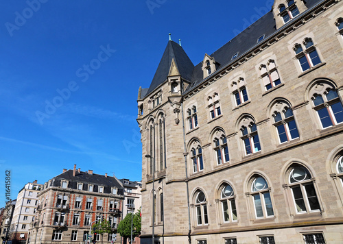 "Hôtel des Postes" building in Strasbourg's historical German district Neustadt in Alsace region - eastern France