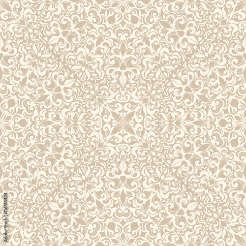 Seamless background of light beige color in the style of Damascus 