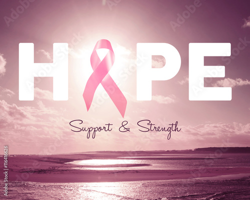 Pink hope breast cancer awareness background