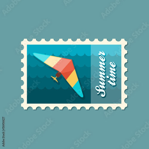 Hang Glider stamp. Summer. Vacation