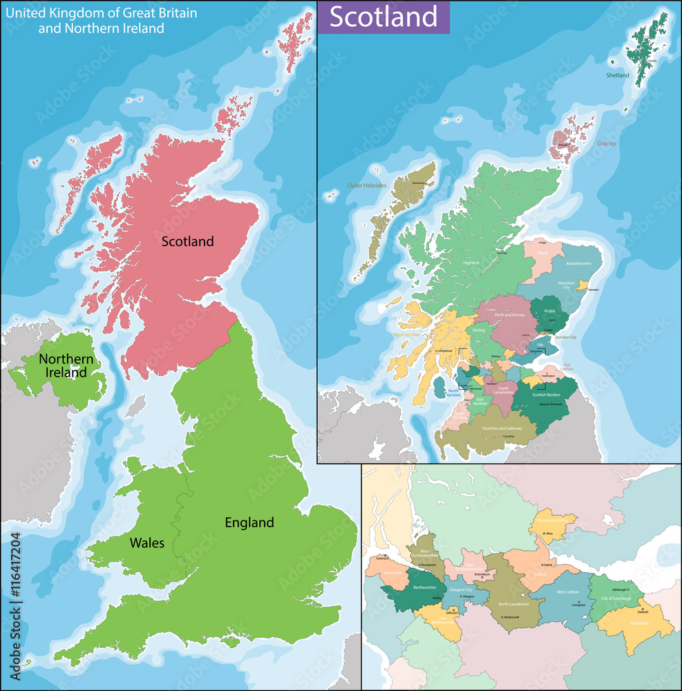 Fototapeta premium Map of Scotland