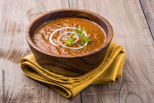 dal makhani or dal makhani or daal makhni, served in a bowl, isolated photo