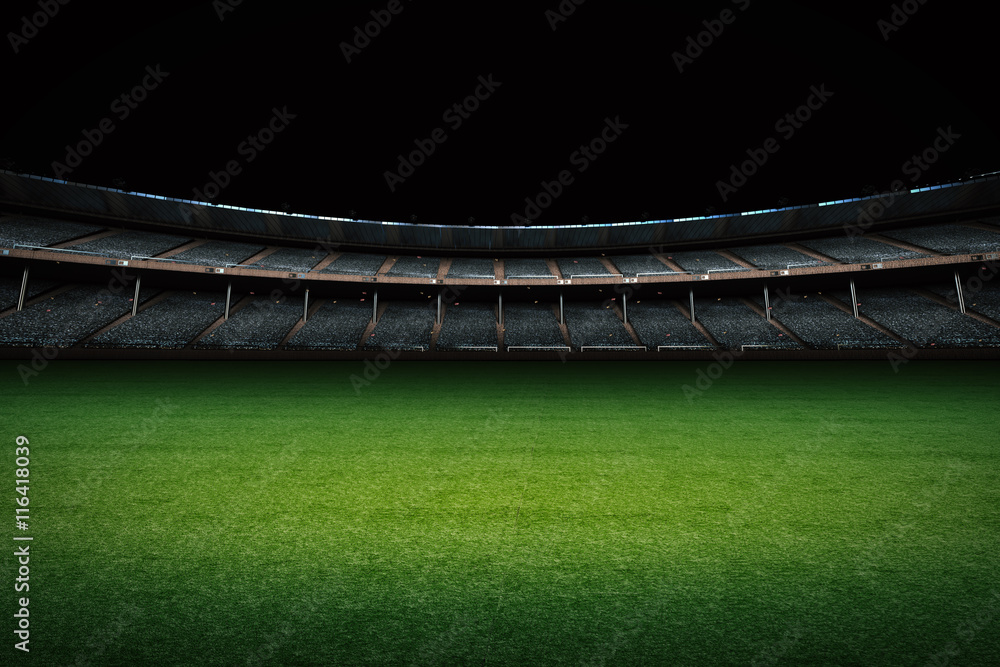 Fototapeta premium pusty stadion z zielonym polem
