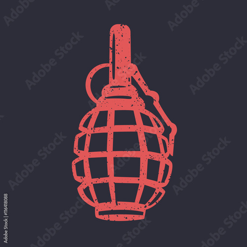 grenade, soviet explosive weapon, vector illustration