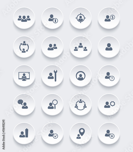 Human resources icons, hrm, personnel management, HR