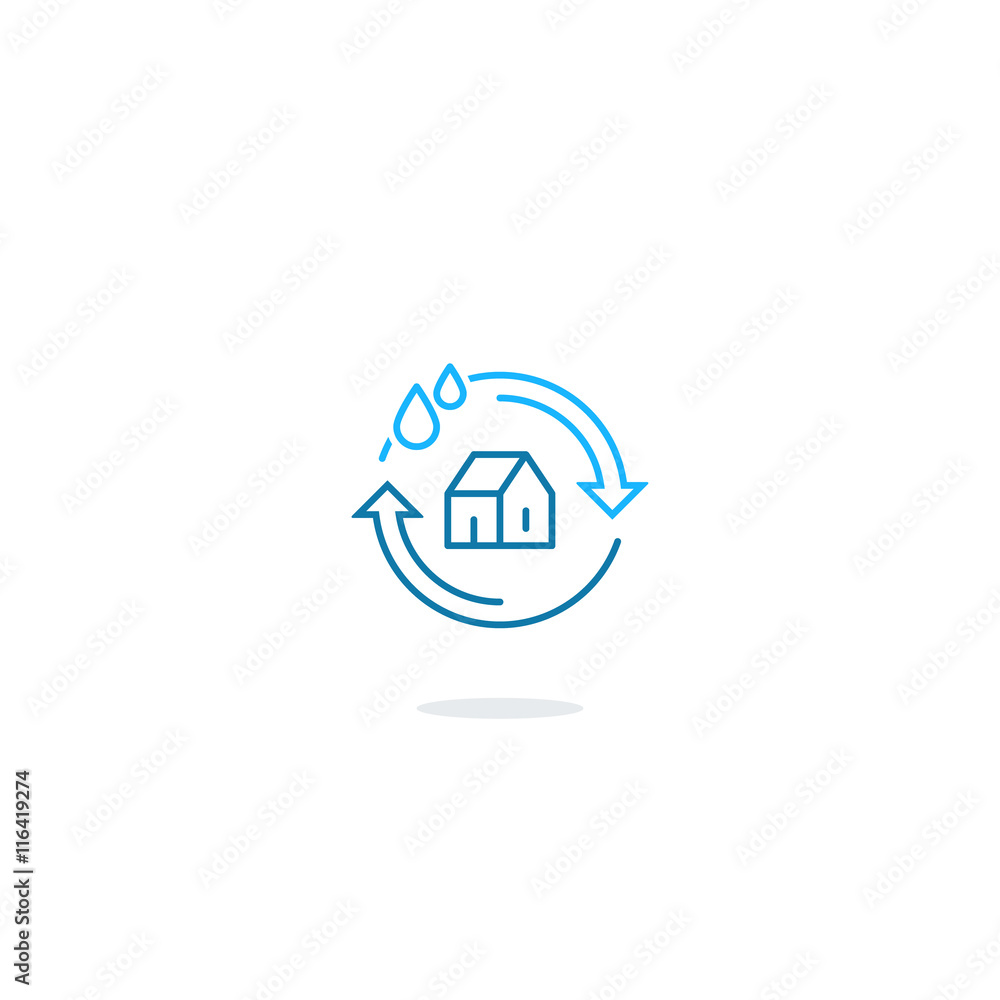 House cleaning services, plumbing repair logo, home water filtering, hygiene icon symbol, water insurance sign, linear design House cleaning services, plumbing repair logo, home water filtering, hygiene icon symbol, water insurance sign, linear design