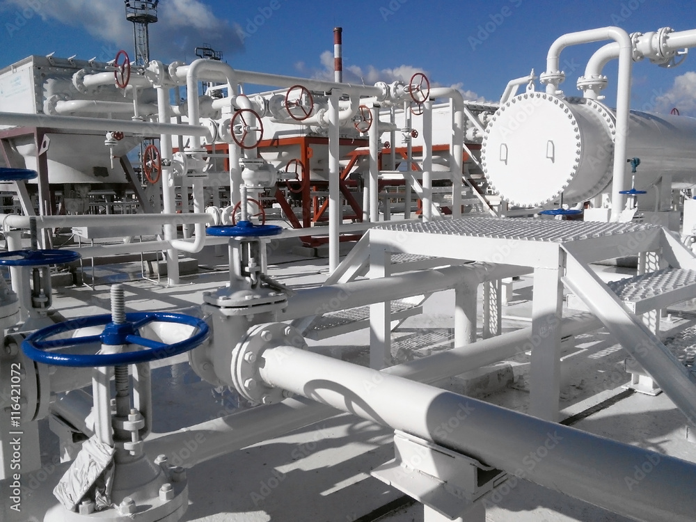 The area of equipment to cool the oil product The area of equipment to cool the oil product