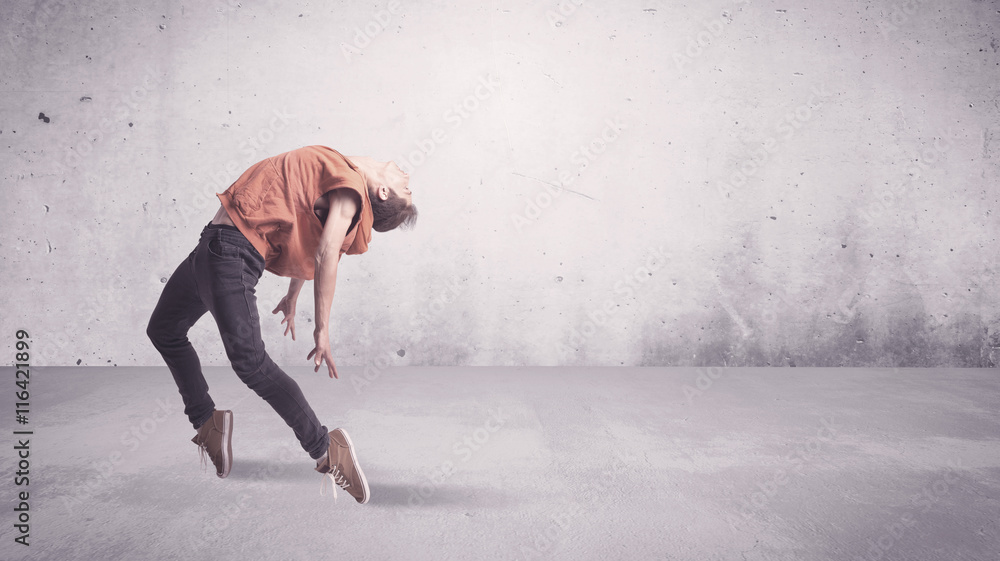 Pretty urban dancer with empty background Pretty urban dancer with empty background